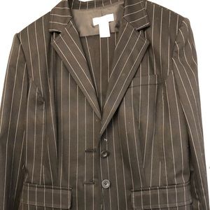 Striped black pant suit